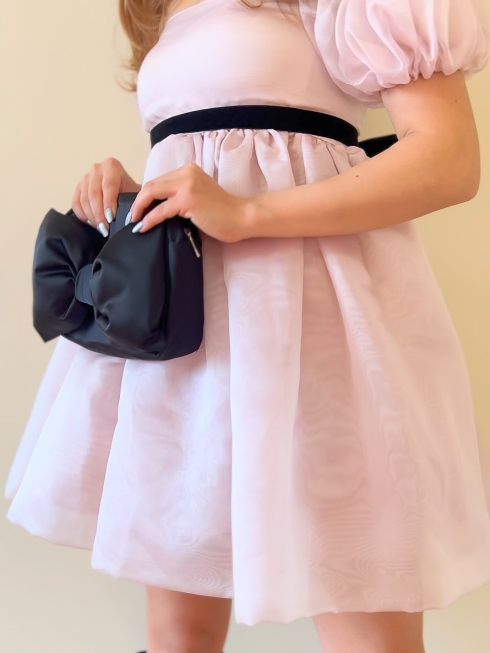 Pink Puff Sleeve Party Dress
